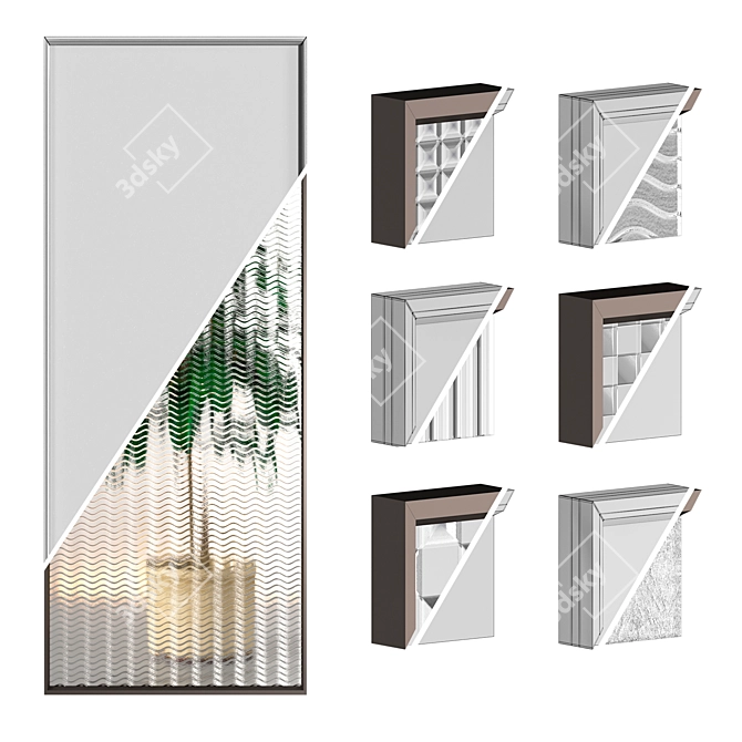 Adjustable Glass Partition with Multiple Glass Options 3D model image 2