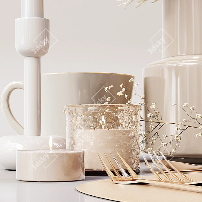 Elegant Table Setting: High Quality 3D model image 5