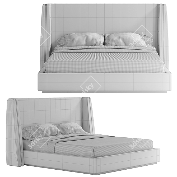 Barlow Bed Mezzo: Stylish and Spacious Sleep Solution 3D model image 3