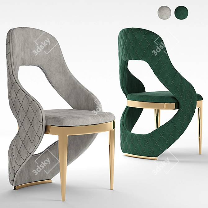 Golden Luxe Leg Chair 3D model image 1