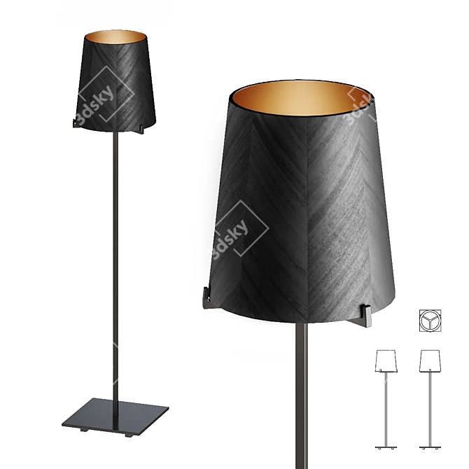 Elegant Stem Table Lamp 3D model image 2