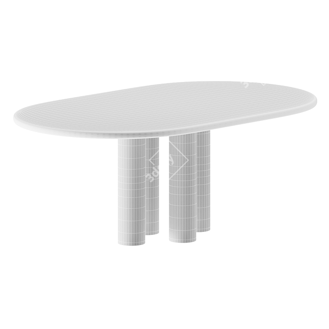 Italian Design: Mario Bellini Oval II Colonnato Table 3D model image 2