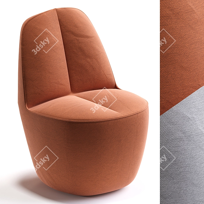 Cozy Bliss: Nenou Armchair 3D model image 1