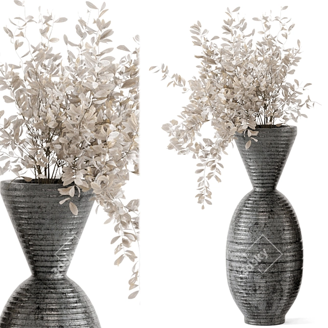 Pampas Plantset in Handmade Vase 3D model image 6