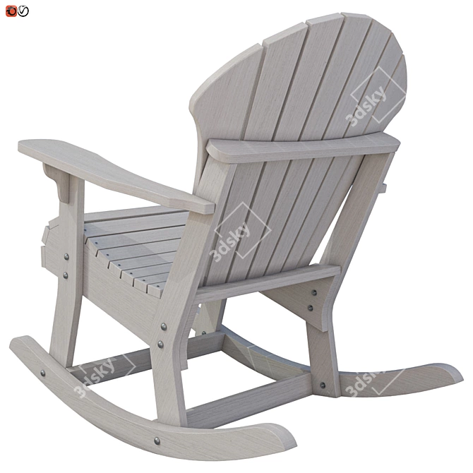 Wooden Rocking Chair - Garden Furniture 3D model image 2