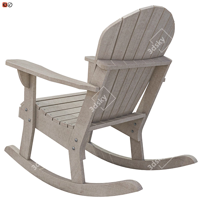 Wooden Rocking Chair: Stylish and Comfortable 3D model image 2