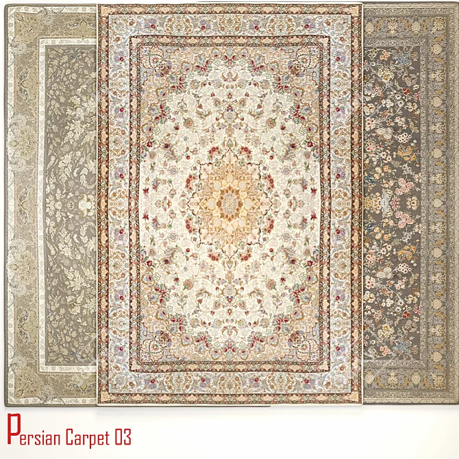 Exquisite Persian Carpet 03 3D model image 2