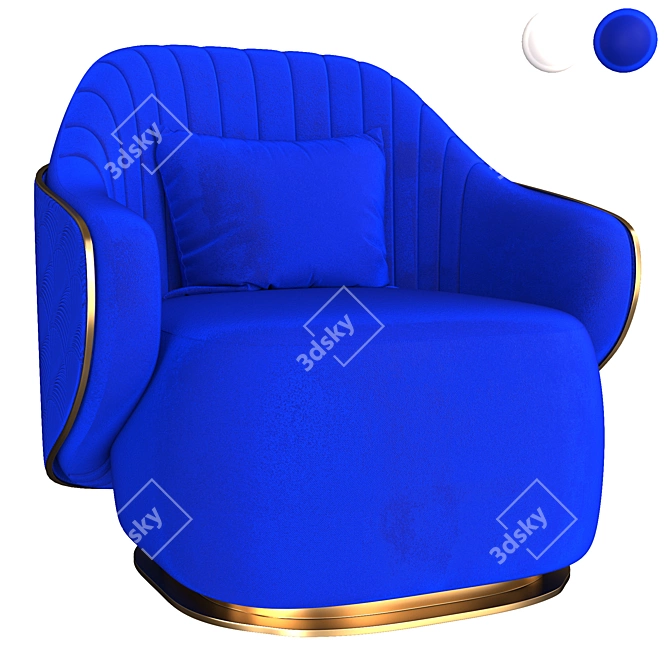 Elegant Visionnaire Adele Armchair 3D model image 2