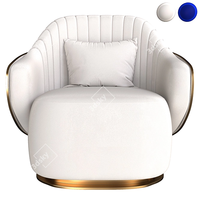 Elegant Visionnaire Adele Armchair 3D model image 3