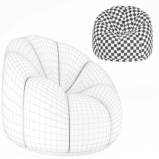 Title: Polygonal Puffy Chair 3D model image 5