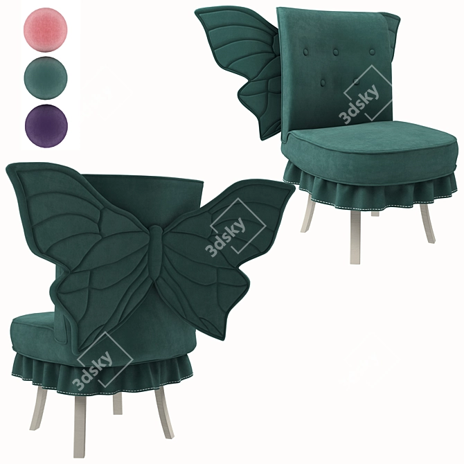 Elegant Foldable Butterfly Chair 3D model image 1