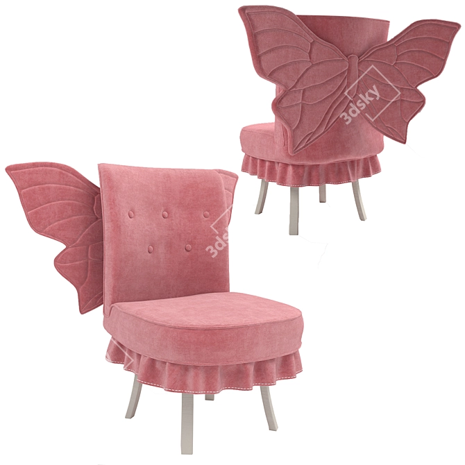 Elegant Foldable Butterfly Chair 3D model image 2