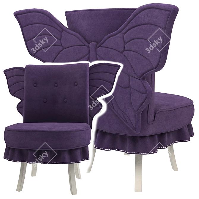 Elegant Foldable Butterfly Chair 3D model image 9