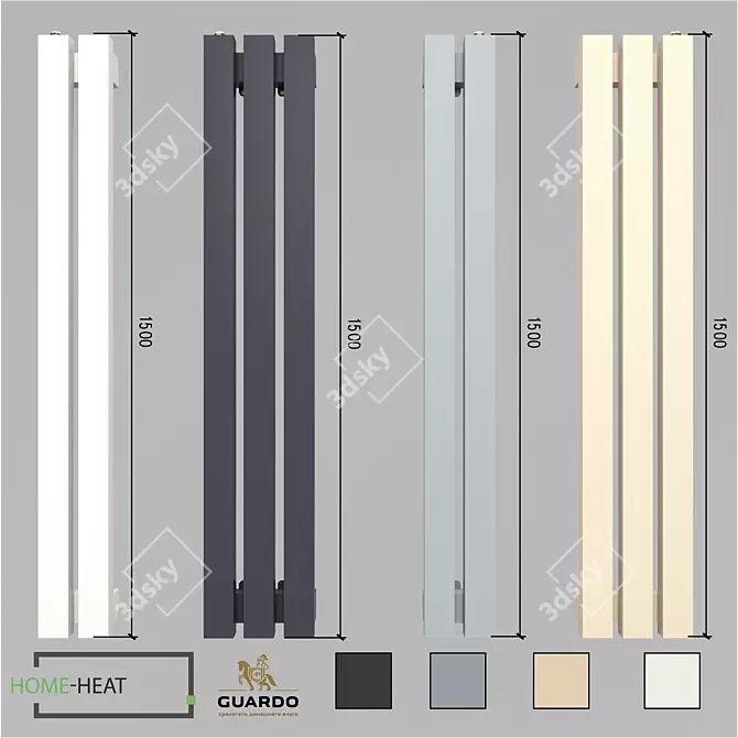 Guardo Retta 6SP Vertical Radiator Set 3D model image 1