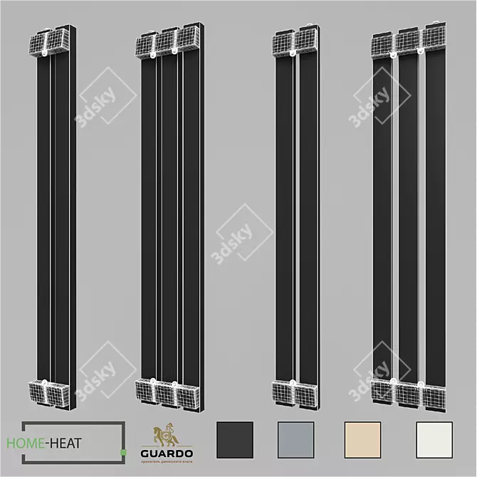 Guardo Retta 6SP Vertical Radiator Set 3D model image 3