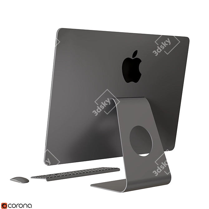 Sleek iMac PRO - Space Gray 3D model image 3