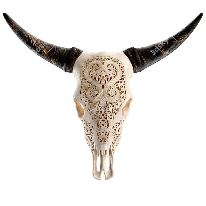 Carved Cow Skull: Exquisite 3D Model 3D model image 1