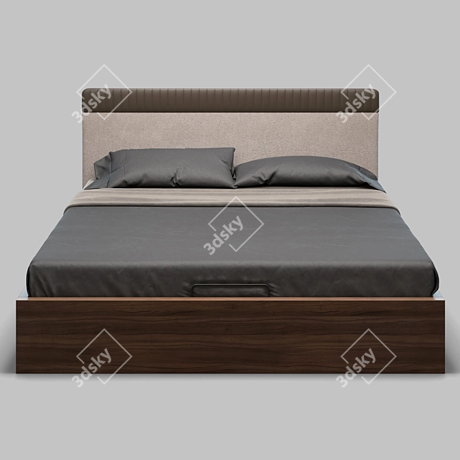 Menorca Bed: Sleek, Stylish, and Functional 3D model image 2