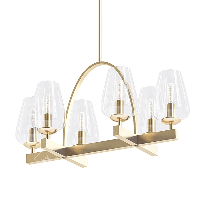 Elegant 6-Light Chandelier: Illuminate with Style 3D model image 1