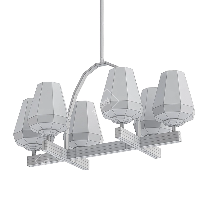 Elegant 6-Light Chandelier: Illuminate with Style 3D model image 2