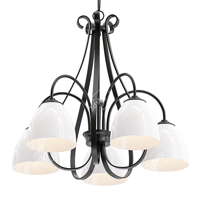 Elegant Taper 5 Arm Chandelier 3D model image 1