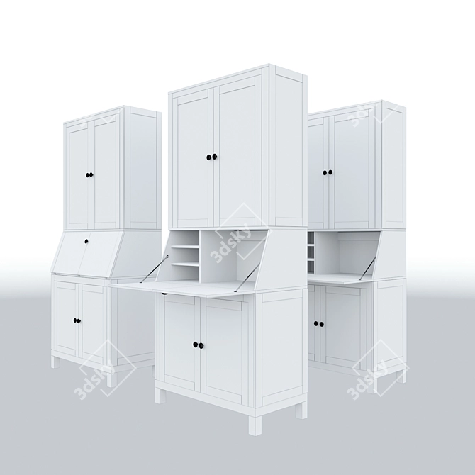 Functional IKEA HEMNES Office 3D model image 4