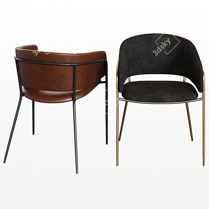 Elegant Vilhena II Chair 3D model image 2
