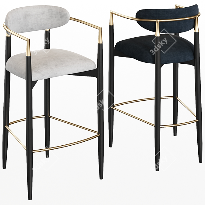 Elegant MNAMA Bar Stool 3D model image 1