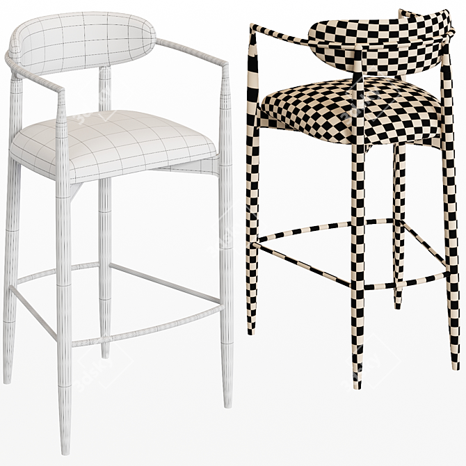 Elegant MNAMA Bar Stool 3D model image 2