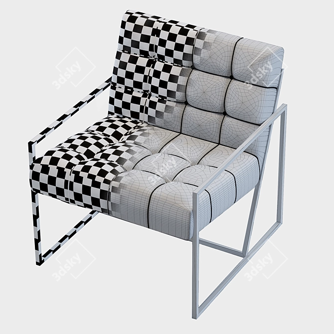 Elegant Gold Frame Scandinavian Chair 3D model image 5