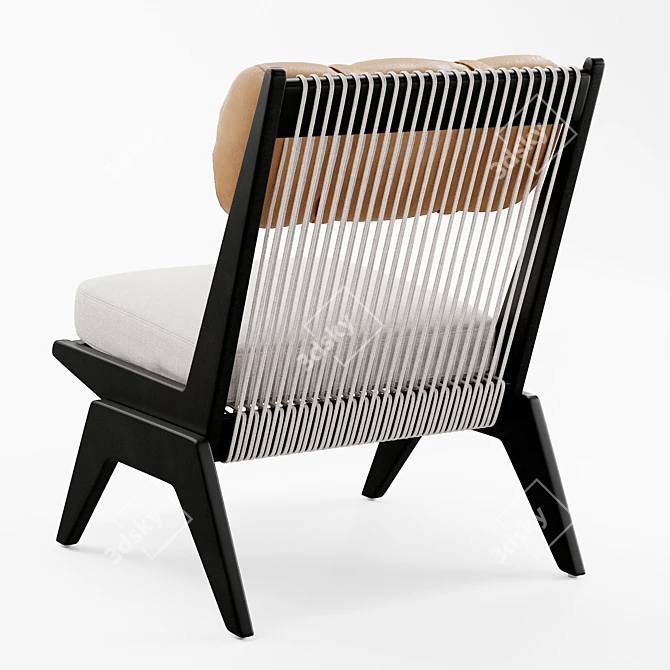  Akina Mango Wood Lounge Chair with Woven Accents 3D model image 3