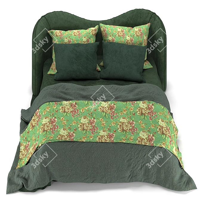 Ultimate Comfort Green Bedding 3D model image 2