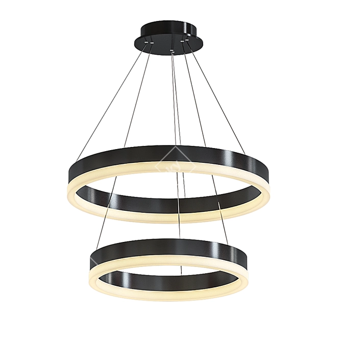 Ganeed Circular Chandelier: Elegant Adjustable Lighting 3D model image 1