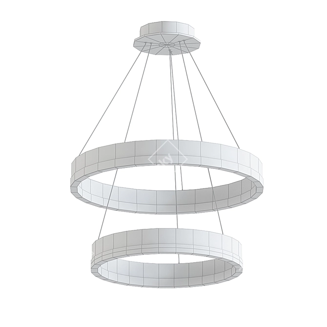 Ganeed Circular Chandelier: Elegant Adjustable Lighting 3D model image 2