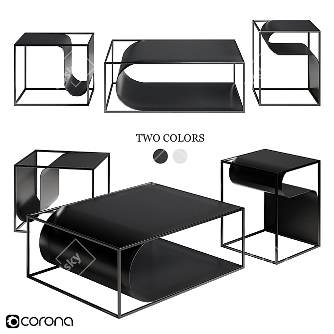 Flexible Folding Tables 3D model image 1