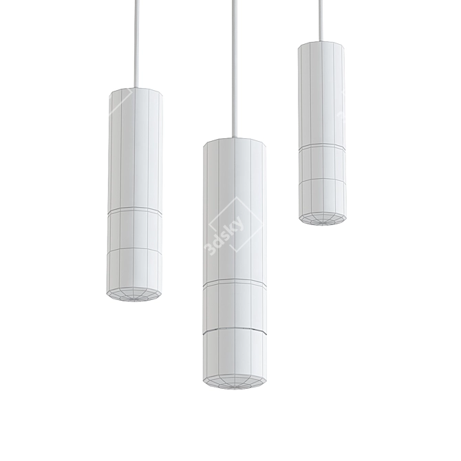 Elegant Brass Pendant Lighting 3D model image 2