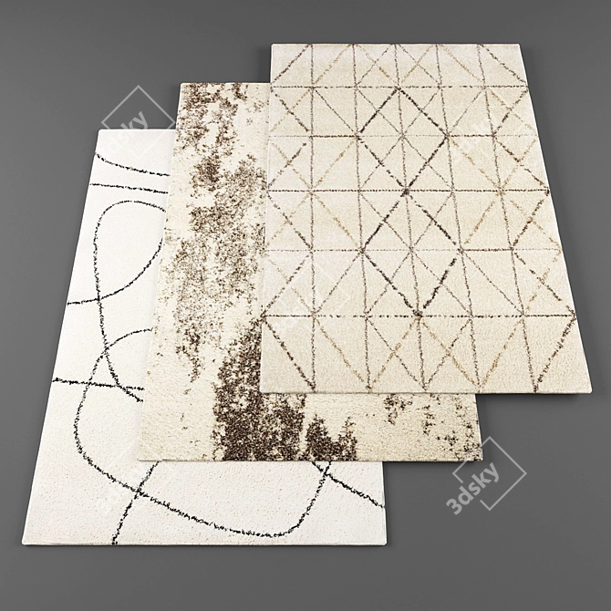 Modern Rugs Set (4 pcs) 3D model image 1