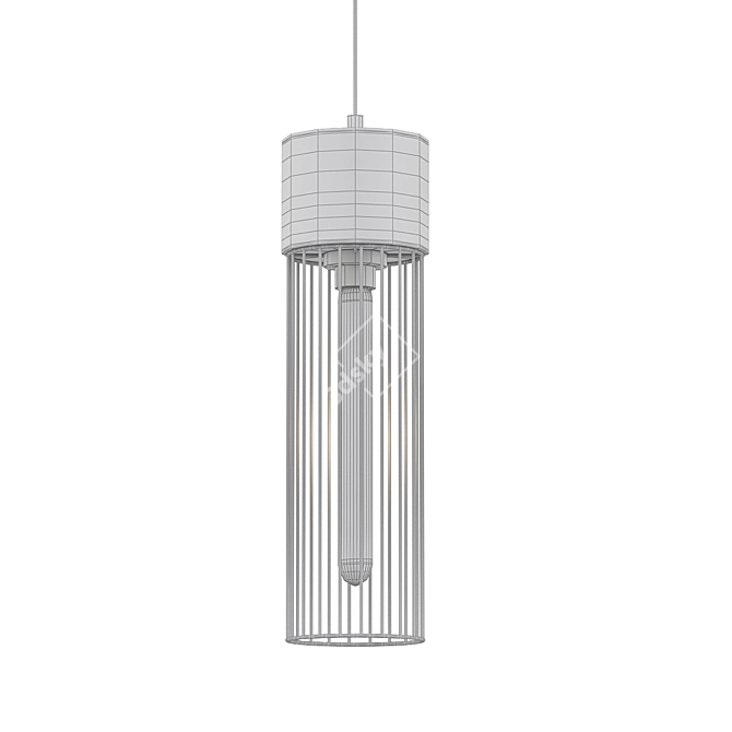 Minimalist Cement Pendant Light 3D model image 2