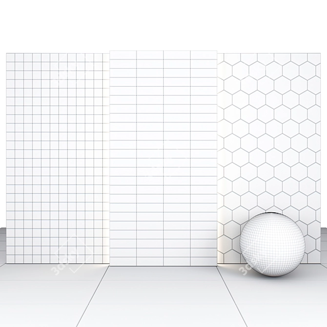 Ethereal White Marble Slabs & Tiles 3D model image 5