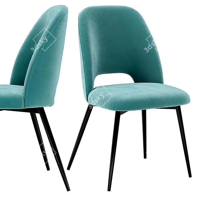 Sleek Henry Dining Chair & Alma Table Set 3D model image 3