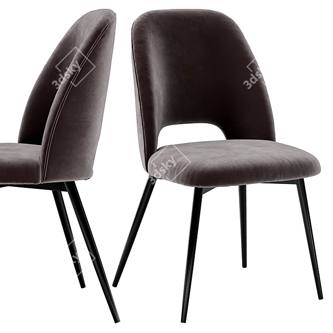 Sleek Henry Dining Chair & Alma Table Set 3D model image 5