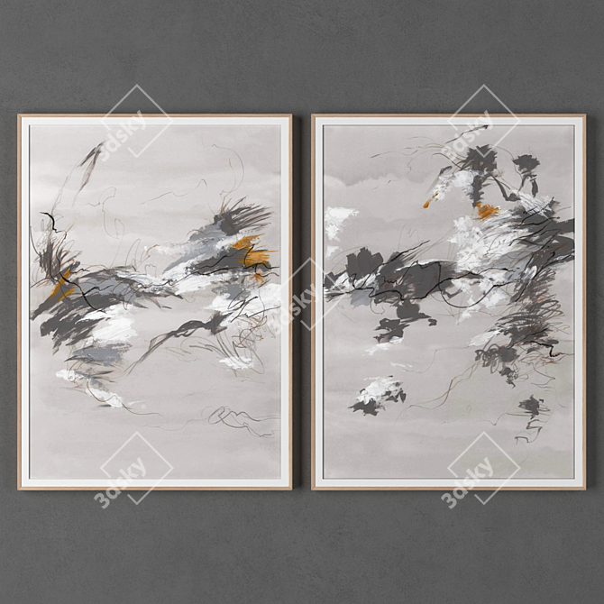 Modern Art Frames Set 3D model image 1