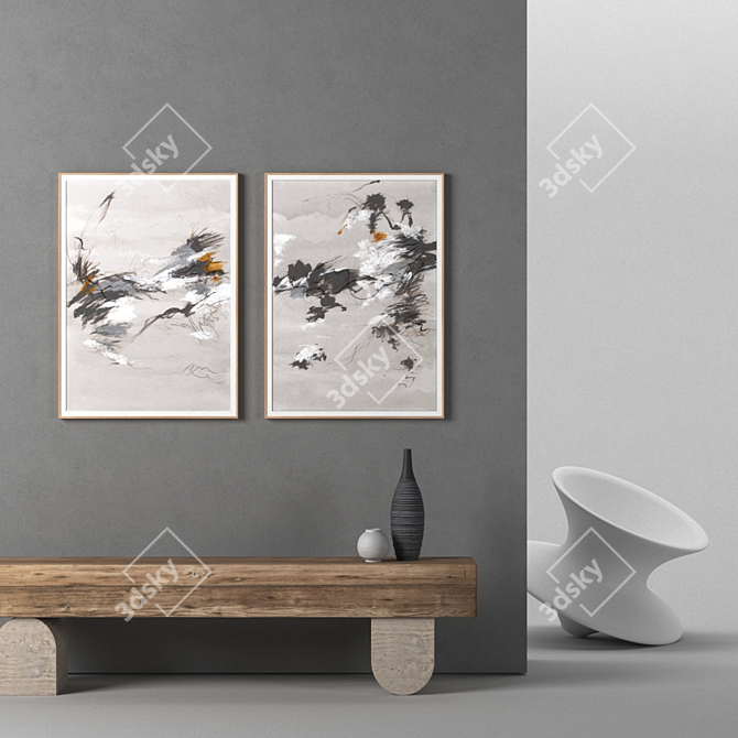 Modern Art Frames Set 3D model image 2