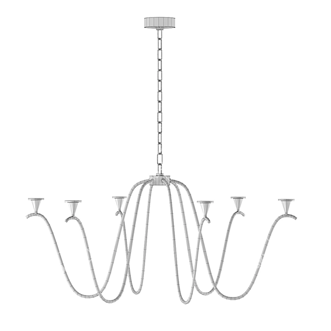 Elegant Debelleyme Crystal Chandelier 3D model image 2