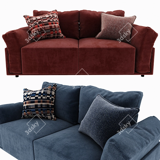 Duxton Fabric Sofa: Stylish Comfort for Your Home 3D model image 1