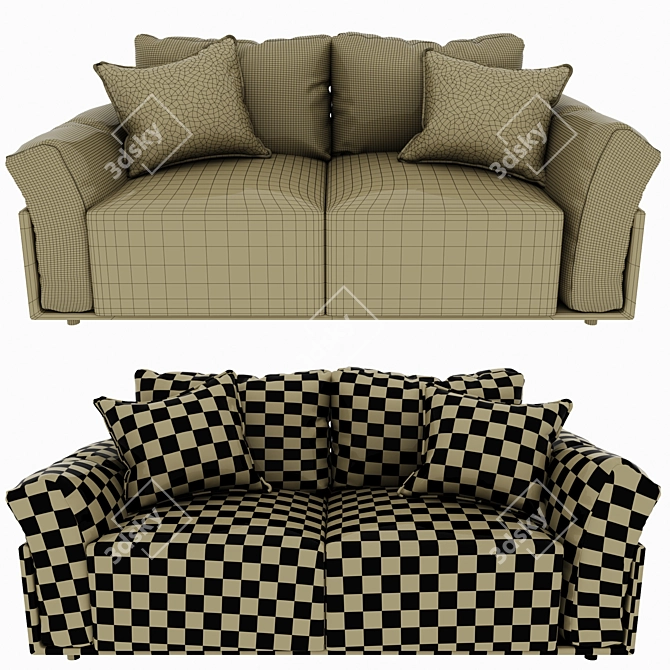 Duxton Fabric Sofa: Stylish Comfort for Your Home 3D model image 4