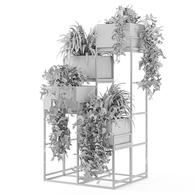 Rusty Concrete Pot Indoor Plants - Set 107 3D model image 7