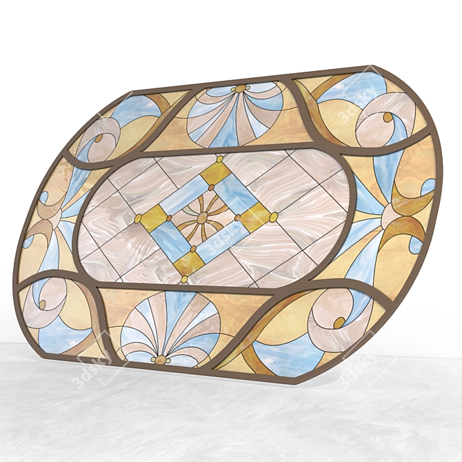 Tiffany Stained Glass Ceiling: Elegant & Authentic 3D model image 1