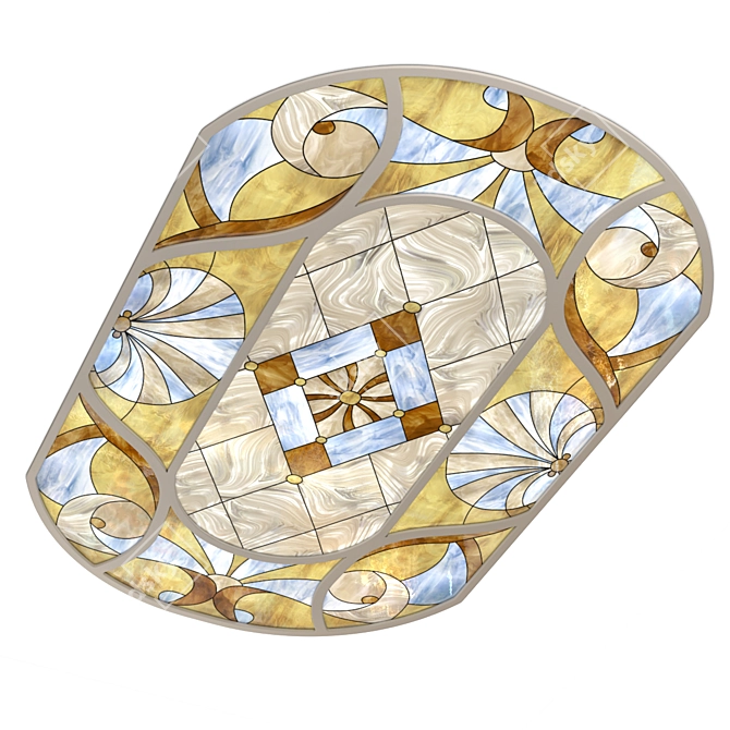 Tiffany Stained Glass Ceiling: Elegant & Authentic 3D model image 5