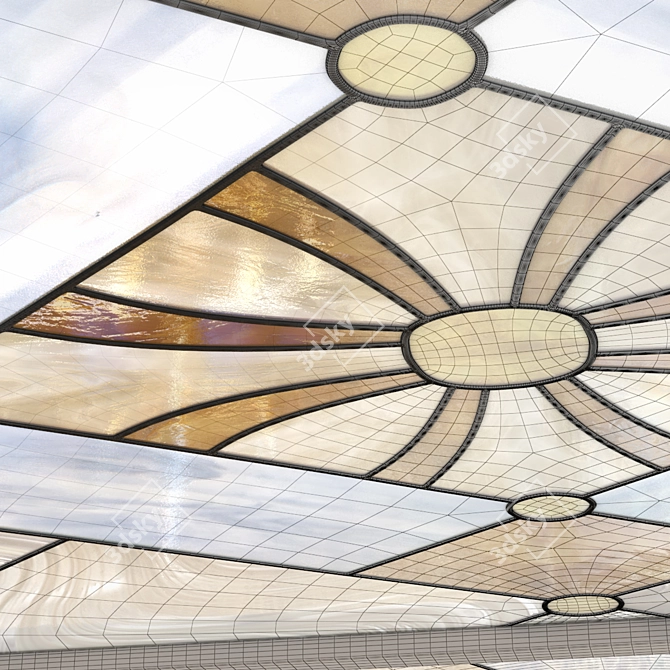 Tiffany Stained Glass Ceiling: Elegant & Authentic 3D model image 6